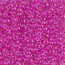 Miyuki rocailles Perlen 8/0 - Fuchsia lined crystal 8-209
